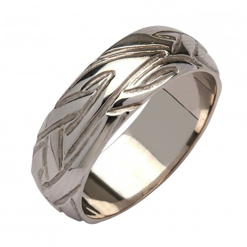 White Gold Wedding Ring - Livia - 18K Gold - Medium Dome Irish Wedding Rings